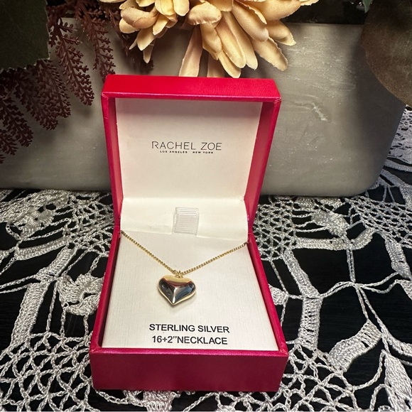2025 Rachael Zoe Gold Plated Over Sterling Silver Heart Necklace 16” - Picture 2 of 5
